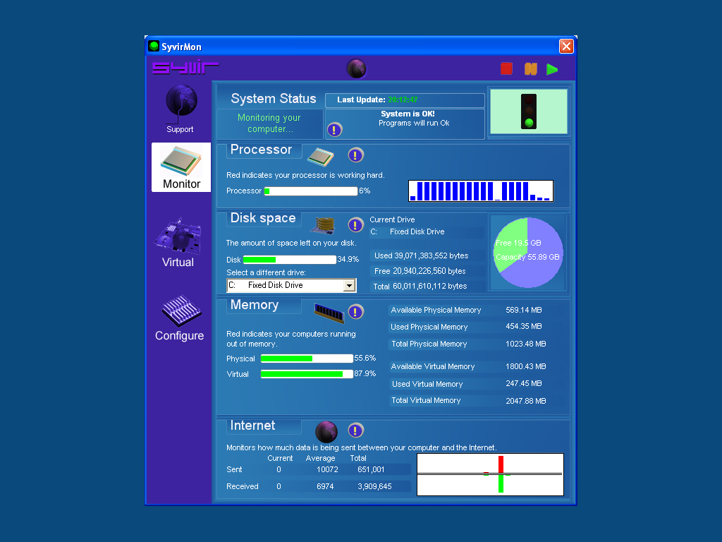 Click to view SyvirMon FREE System Monitor 1.00 screenshot